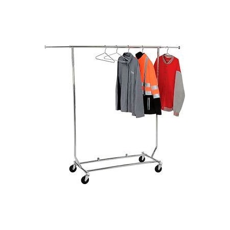 Amko Displays Salesman's Collapsible Portable Clothing Rack RCS/1 - Round Tubing - Chrome RCS/1